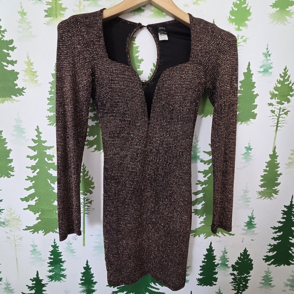 Privy Black and Gold Shimmering Mini Dress